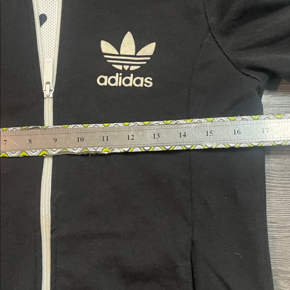 Adidas Contemporary black  hearts on inside Zip Up Track Jacket - Picture 8 of 11